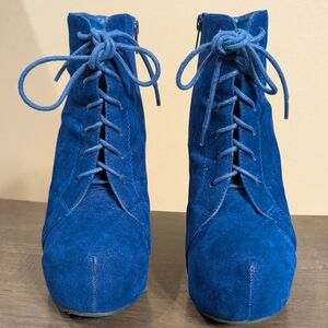 Jil Sander Deep Blue Lace-Up Boots